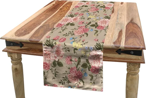 Vista 51 de Lunarable Camino de mesa tropical y manteles individuales, acuarela tucán loro flamenco piñas y flores silvestres sobre rombo, juego para decoración