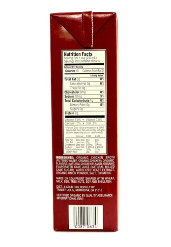 Vista 2 de Trader Joe's - Caldo de pollo orgánico bajo en sodio, 32 onzas líquidas
