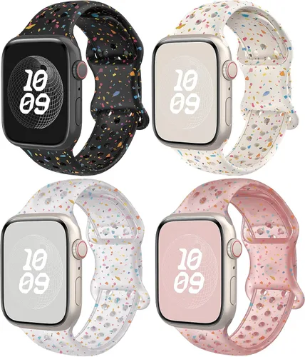 Vista 19 de Correas de silicona compatibles con Apple Watch Band de 1.496 in 1.575 in 1.614 in 1.654 in 1.732 in 1.772 in 1.811 in 1.929 in, correa deportiva