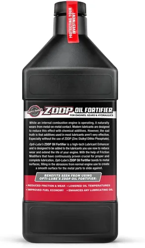 Vista 5 de Opti-Lube ZDDP Fortificador de aceite con modificadores de zinc y fricción, 1 cuarto de galón Reduce la fricción y el desgaste, reduce