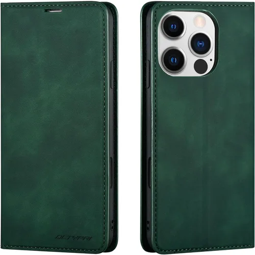 Vista 68 de QLTYPRI Funda tipo cartera para iPhone Air, 3 tarjeteros, color negro Funda de piel sintética de alta calidad, cierre magnético, soporte