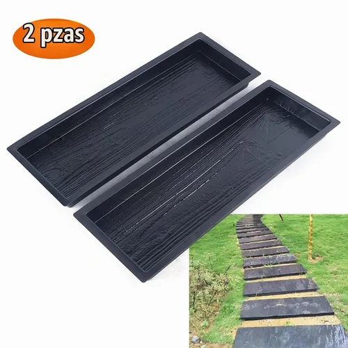 Vista 4 de Paquete de 2 tablas de madera con forma de molde de piedra escalonada, tablero de madera, molde de cemento de hormigón, fabricante de caminata