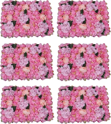 Vista 39 de Paneles de pared de flores artificiales de 16 x 24 pulgadas, tapetes de pared de flores de seda para jardín al aire libre, patio, valla, valla de 4