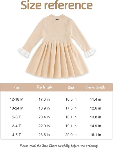 Vista 6 de Glaoly Vestido de manga larga con volantes de color sólido para niñas pequeñas, vestidos de otoño e invierno
