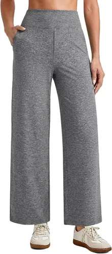 Vista 21 de G4Free EverGoing - Pantalones tobilleros de pierna ancha para mujeres Negro