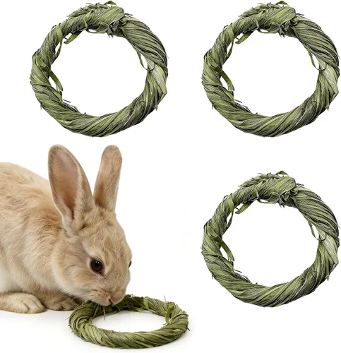 Vista 8 de Conejo Timothy - Juguete de heno natural para masticar, juguetes de hierba para masticar, animales pequeños, golosinas para masticar conejo, conejo