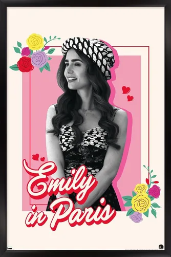 Vista 8 de Trends International Emily In Paris - Póster de pared de flores, 14.72 x 22.37 pulgadas, versión enmarcada de madera de granero
