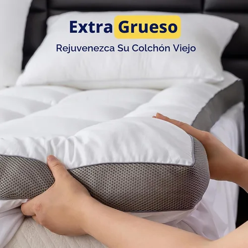 Vista 6 de Máxima comodidad y refrigeración: 100% algodón 2 pulgadas de grosor Twin - Lujosa suavidad, bueno para el dolor de espalda, revolucionaria