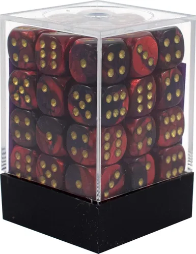 Vista 2 de Chessex Juego de dados poliédricos Gemini de 0.472 in, color morado, rojo y dorado, compatible con Calabozos y Dragones, Pathfinder y otros