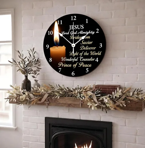 Vista 5 de Reloj con versículo bíblico con citas de Jesús, relojes de 0929Regalos Cristianos (2)