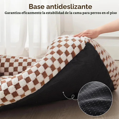 Vista 6 de JOEJOY Cama para perros medianos y pequeños, sofá cama ortopédica rectangular para perros, bonita cama moderna para cachorros con felpa jacquard