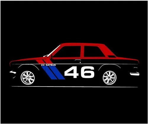 Vista 2 de Datsun 510 BRE Racing #46 Camiseta para hombre