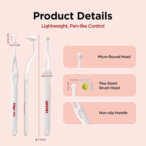 Vista 12 de JAYU PET Cepillo de Cuidado Dental (Cerdas de Borde) 1 unidad - Cepillo de Dientes para Perro con Cabeza Micro Redonda, Cepillo de Dientes