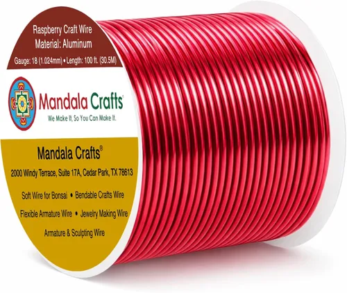 Vista 380 de Mandala Crafts - Alambre de aluminio anodizado de calibre 22 para hacer joyas - 137.2 m de alambre flexible surtido y coloreado - Doble para bonsái