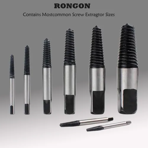 Vista 2 de Juego de extractor de pernos de tornillo dañado, 8 piezas, extractor de tornillo pelado, kit de extractores de pernos rotos de extracción fácil