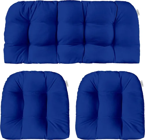 Vista 66 de RSH DECOR: Sunbrella - Juego de 3 cojines de mimbre copetudos 41 x 19 pulgadas y 19 x 19 pulgadas Fabricado con tela de rendimiento Sunbrella