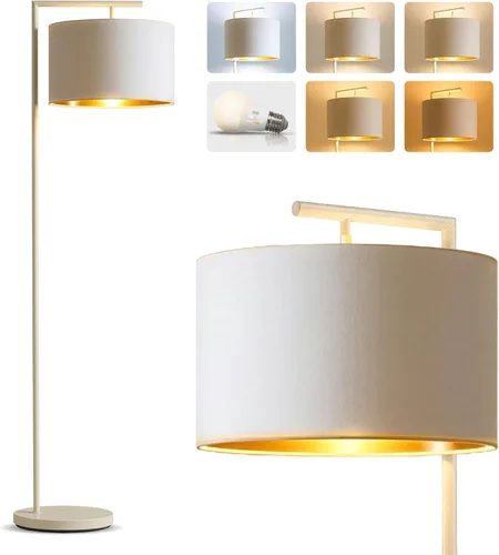 Vista 13 de Brightech Montage - Lámpara de pie moderna - Lámpara de pie LED con pantalla bronceada para salas de estar y oficinas - Luz de lectura