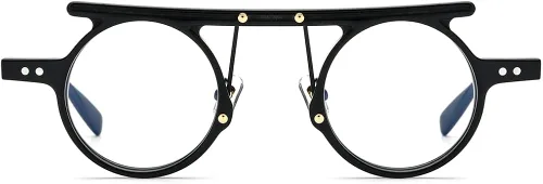 Vista 4 de HEPIDEM Marco de gafas de acetato para hombre gafas redondas retro para mujer gafas ópticas