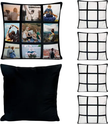 Vista 9 de 4 piezas de fundas de almohada de celosía en blanco para sublimación, fundas de cojín, fundas de almohada de 13 paneles para impresión
