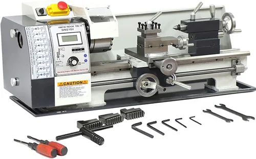 Vista 10 de INTSUPERMAI WM210V Mini Torno de metal de precisión métrica Torno de banco de metal Banco de torno de metal Fresadora de metal Fresadora de torno