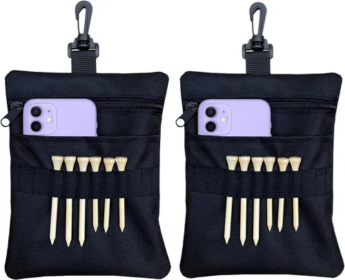 Vista 9 de Bolsa de tee de golf CORECISE, bolsa de bolas de golf con cierre, bolsa de accesorios para hombres