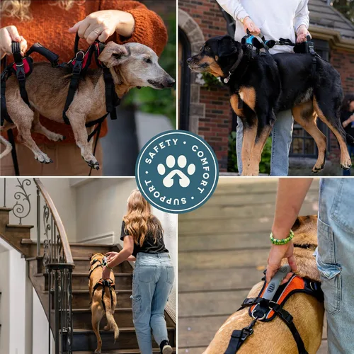 Vista 6 de Help 'Em Up® - Arnés de elevación para perros │ Arnés de elevación ajustable para perros │ Soporte de cuerpo completo, soporte de pierna trasera