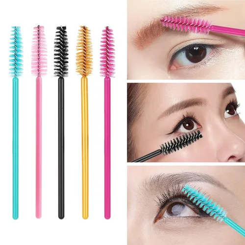 Vista 4 de Tbestmax 500 Varitas de Rímel Desechables Cepillo de Pestañas Spoolies para Ceja Extensión de Pestañas de Ojo, Kits de Aplicadores de Brochas de 5