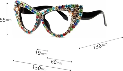 Vista 4 de Gafas de lectura con diamantes de imitación brillantes con marco de diamantes de imitación de ojo de gato