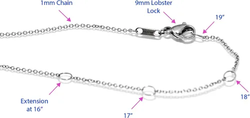 Vista 4 de Collar de mantra inspirador, joyería con colgante de barra vertical de 1.654 in x 0.118 in, acero inoxidable quirúrgico 316L, no es un dispositivo