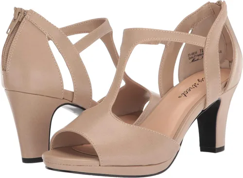 Vista 7 de Easy Street Sandalias Flash con correa en T para mujer, color beige