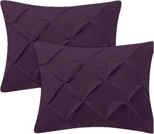 Vista 8 de Kotton Culture Juego de 2 fundas de almohada plisadas de 24 x 24 pulgadas, fundas de almohada decorativas, 100% algodón egipcio de 600 hilos, aptas