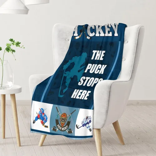 Vista 2 de Regalos de hockey - Manta de hockey sobre hielo para niños - Mantas para niños pequeños para niñas - Mantas suaves y mullidas de 30"x40" para niños