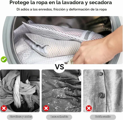 Vista 5 de GOGOODA Bolsa de malla para ropa delicada, juego de 2 bolsas de lencería para lavadora, ideal para lavandería, medias, blusas, ropa