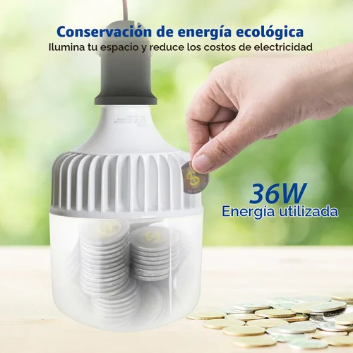 Vista 4 de Bombilla LED, 5000 lúmenes, equivalente a 36 W, luz diurna de 5000 K, base E26, 50,000 horas de vida útil, no regulable, solo