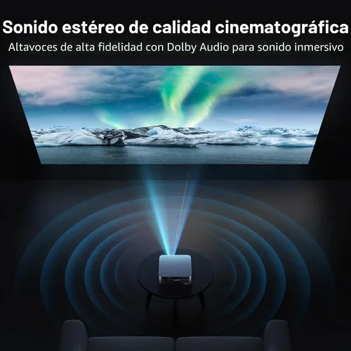 Vista 7 de HAPPRUN Proyector para exteriores de 3000 lúmenes ANSI con Google TV Negro