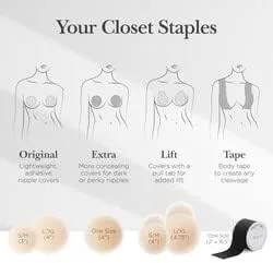 Vista 4 de Nippies Paquete de fundas para pezones de cinta para pezones - Caramelo talla 1
