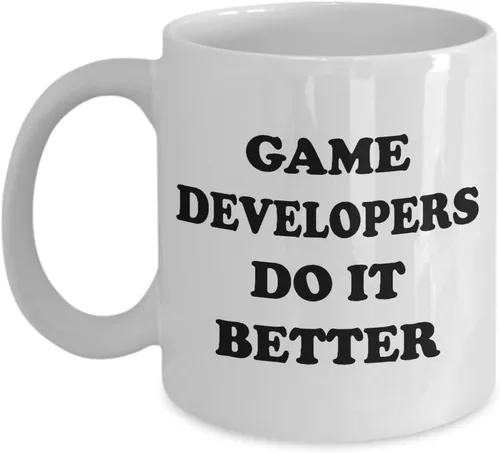 Vista 3 de Regalos para diseñador de videojuegos – Cafetera desarrolladores Do It Better taza – taza de té divertida y bonita galardón de inspiración Gag Idea