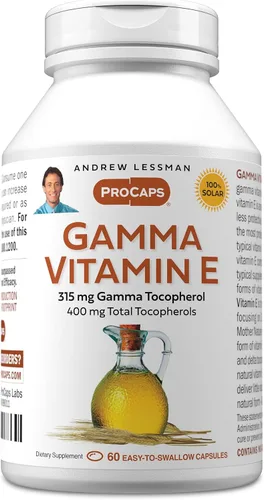 Vista 11 de ANDREW LESSMAN Vitamina E gamma 30 cápsulas blandas - 315 mg de tocoferol gamma, vitamina E protectora. Cuatro formas de tocoferoles naturales