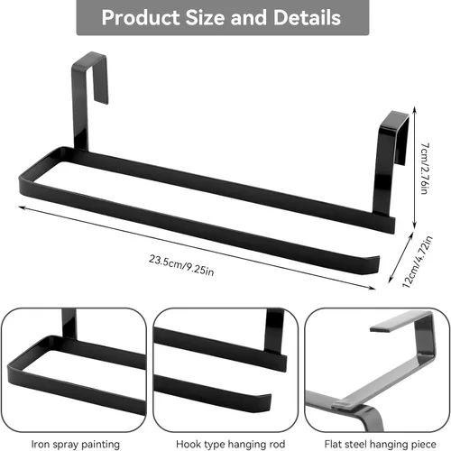 Vista 4 de Soporte para toallas de papel debajo del gabinete, plancha debajo del gabinete, soporte para toallas de papel para cocina, baño, caravana, 9.3 x 4.7