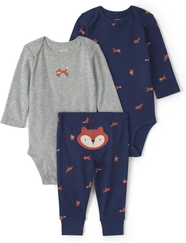 Vista 6 de Carter's Baby Boys' 3-piece Bodysuit Pant Sets Construcción azul