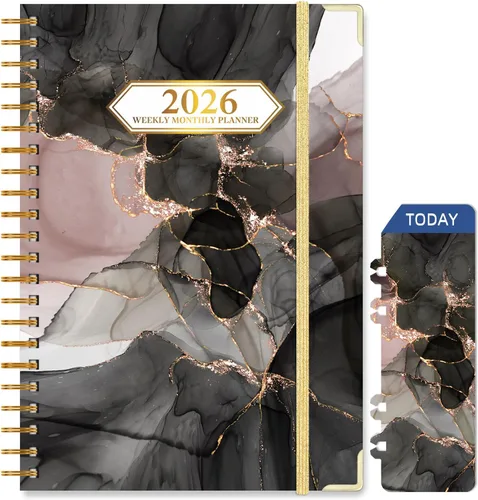 Vista 10 de Agenda mensual 2026, enero de 2026 a diciembre de 2026, agenda semanal y mensual de 6.25 x 8.5 pulgadas con pestañas de página, calendario de tapa