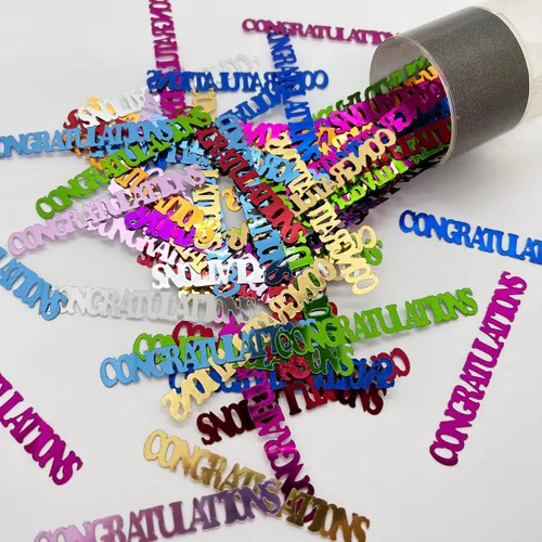 Vista 10 de Confeti Word FELICIDADES Oro - Paquete al por menor #7652 QS0
