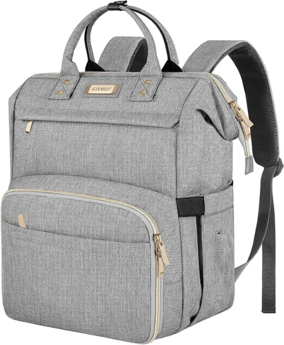 Vista 7 de Mochila Bolsa de Almuerzo, Mochila Refrigeradora Aislada Caja de Almuerzo Mochila para Laptop con Puerto USB para Mujeres y Hombres, Negro, Mochilas