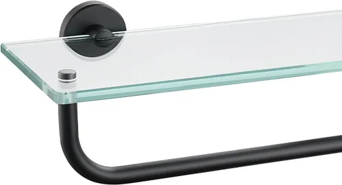 Vista 15 de JQK Pequeños estantes flotantes de vidrio negro, repisas de exhibición de 4 pulgadas para pared, mini decoración, sala de estar, dormitorio, baño