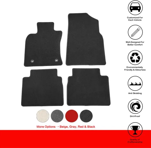 Vista 2 de IKON MOTORSPORTS, Alfombrillas compatibles con Toyota Camry 2018-2024, alfombra de nailon negro delantera y trasera, juego de 4 piezas, 2019 2020