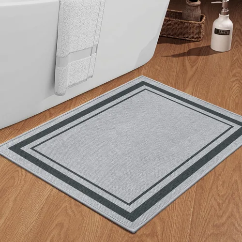 Vista 76 de chakme Juego de 2 alfombras de baño ultrafinas, absorbentes, antideslizantes, lavables a máquina, color beige oscuro, 17 x 24 pulgadas + tapete