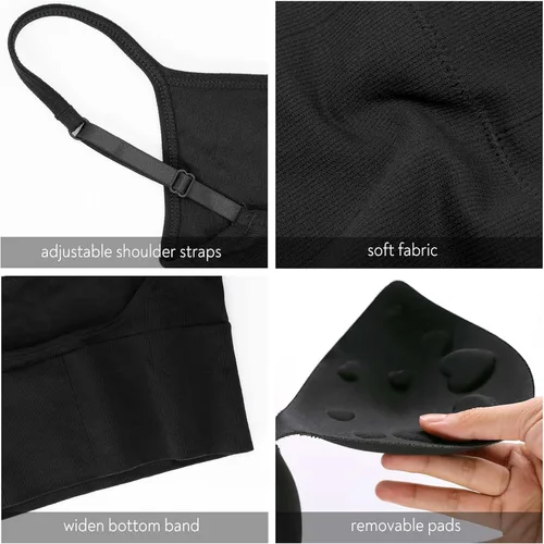 Vista 5 de Eleplus Brasier de dormir cómodo de 4 piezas para mujer, brasier de descanso sin varillas, acolchado, paquete de 4
