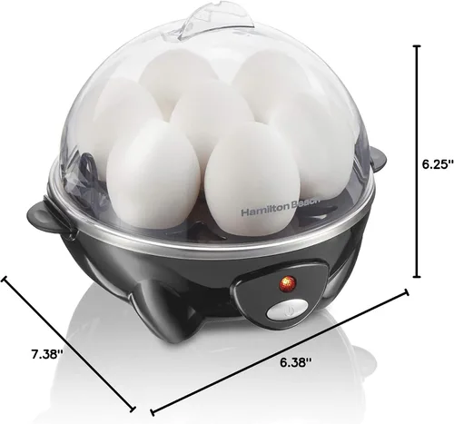 Vista 8 de Hamilton Beach Cocedor de Huevos Eléctrico 3 en 1 para Huevos Duros, Huevos Escalfados, Preparador de Omelets y Vaporizador de Verduras, Capacidad