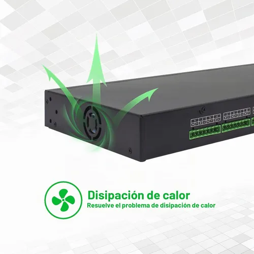 Vista 4 de Fuente de alimentación de montaje en rack de 1U 12V 20A de 18 canales - Salida de CC distribuida de 12 V 3-5 A con fusible de reinicio, cable de CA