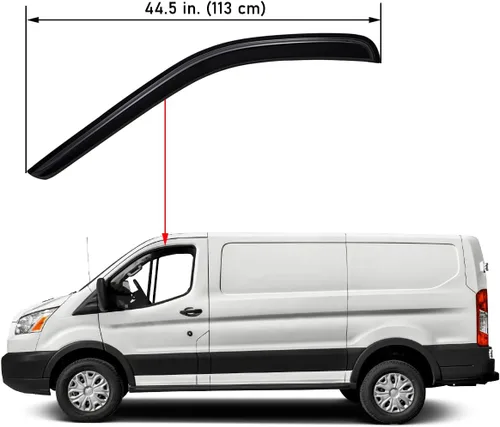 Vista 2 de Lightronic WV92676 - Protector de lluvia para ventana lateral de montaje exterior, humo oscuro, juego de 2 piezas, se adapta a Ford